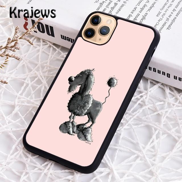 Krajews Cartoon Poodles Pattern Soft Phone Case Cover For iPhone 17 Air 16 15 14 Plus 11 12 13 Pro Max Coque Fundas