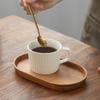 Japanese Wooden Serving Tray Oval Solid Wood Tea Coffee Snack Plate Small Exquisite Kitchen Tray