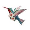 Acrylic Hummingbird Hanging Decoration Indoor Outdoor Garden Yard Window Wall Hanging 2D Flat Flower Colorful Bird Ornament