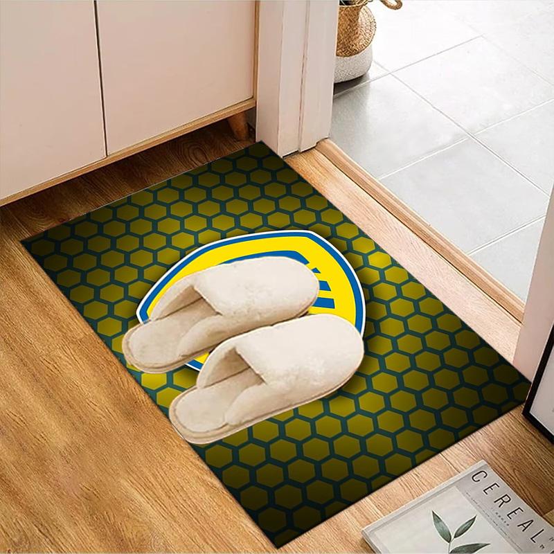 Leeds Crest Design Printed Office Carpet Chair Cushion Entryway Rug, Rugs for Living Room, Bedroom Christmas gifts