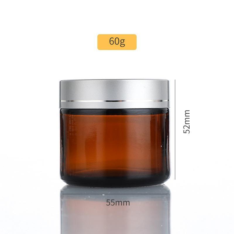 Braunes Glasauge und Gesichtscreme-Tiegel - Lichtgeschützt, Versiegelt, Verdickter Hautpflegebehälter.