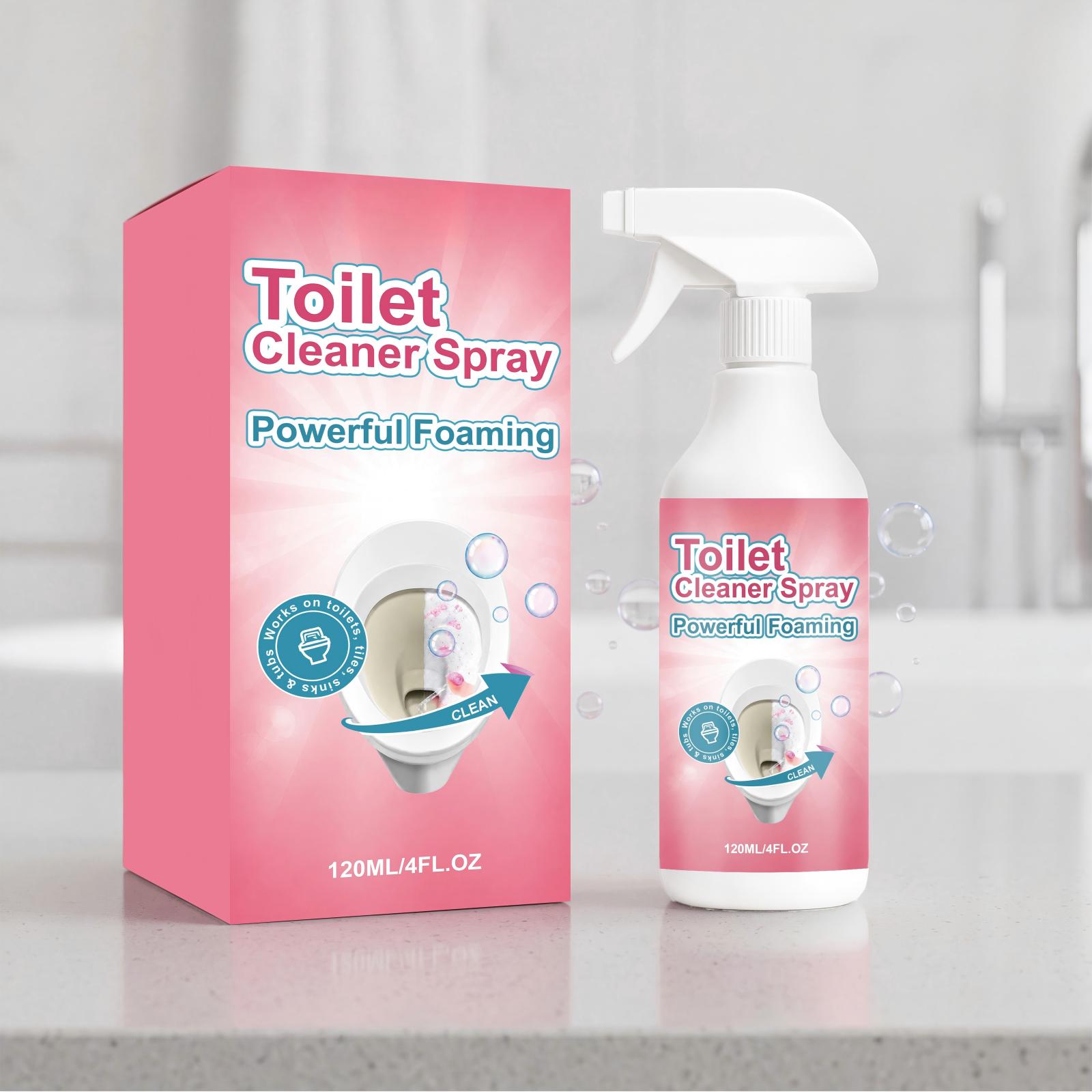 

Toilet Cleaner Spray Powerful Foaming Bathroom Cleaning Solution 120ML Effective Toilet Bowl Cleaner with Easy Spray Trigger One Size рожевий