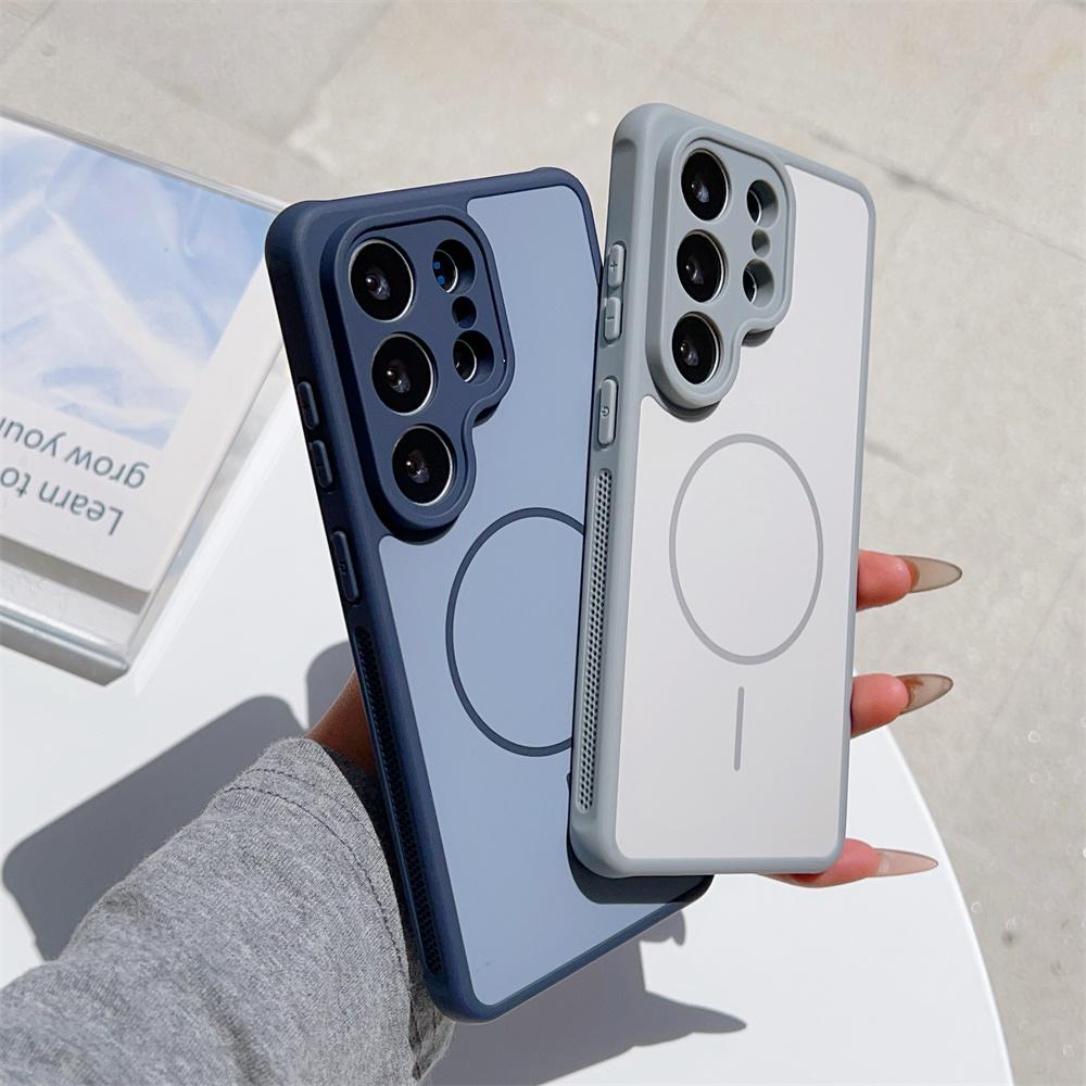 Matte Soft For MagSafe Phone Case for Samsung Galaxy S26 Plus + S25 S24 S23 Ultra Magnetic Wireless Charging Shockproof Cover