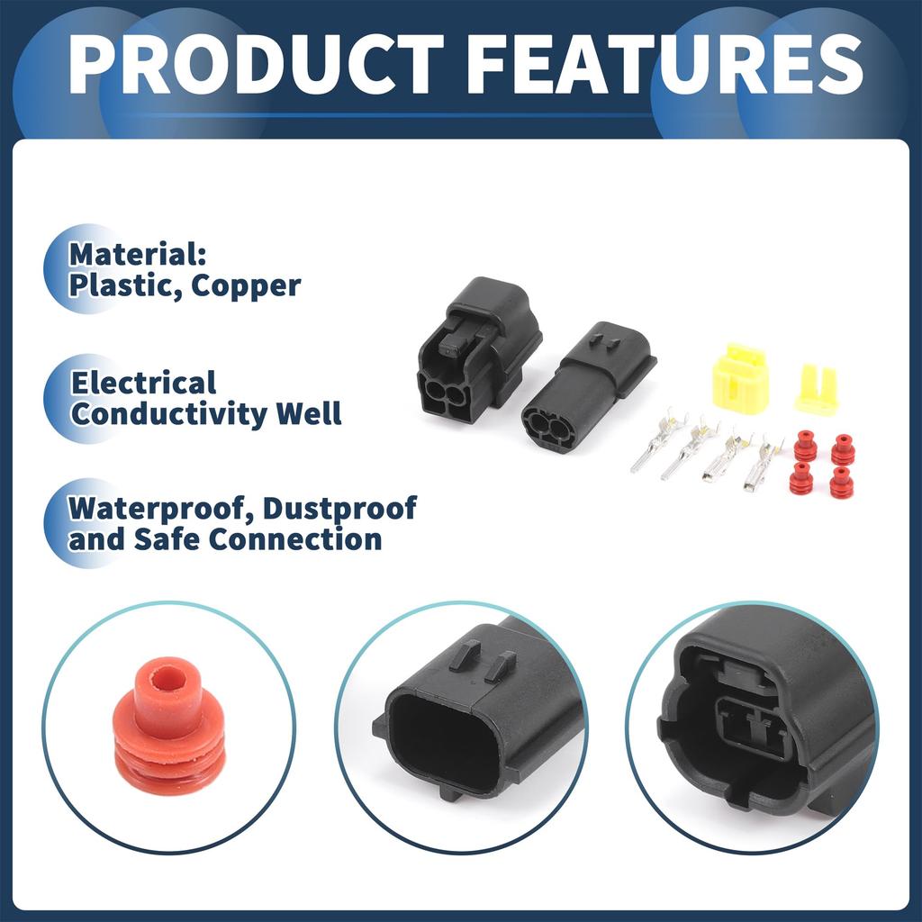 INFINAUTO 2-Pin Auto Elektrischer Drahtverbinder Stecker-Kit 1,8mm Serie Auto Wohnmobil LKW