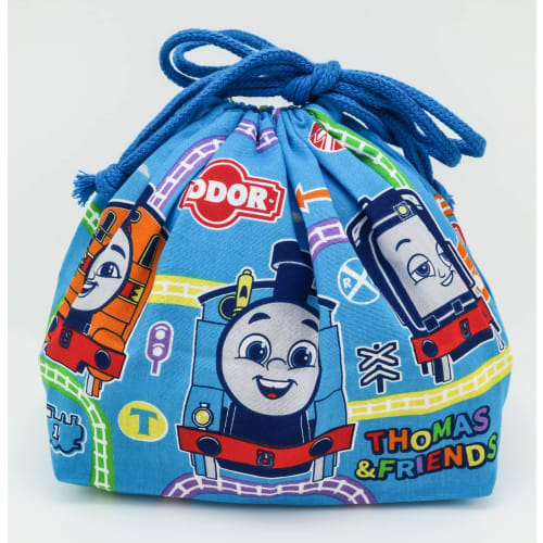 OSK Thomas the Tank Engine Drawstring Lunch Bag, Made in Japan, Stylish, Cute, Simple, Easy to Use, Easy to Access, Unisex, for Kids and Elementary Sc