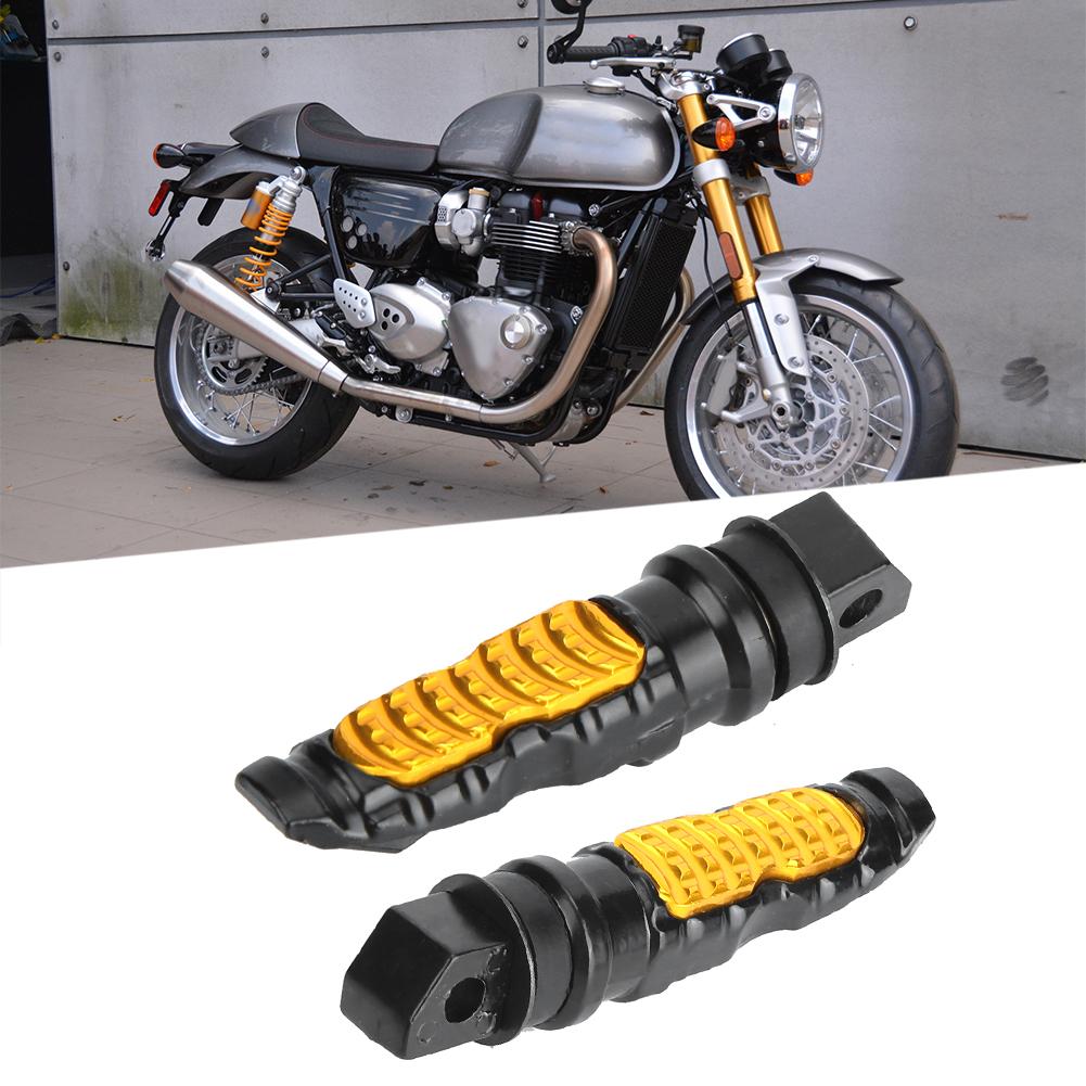 1 Pair Universal Aluminum Footrest Pedal Foot Rest Footpegs Yellow