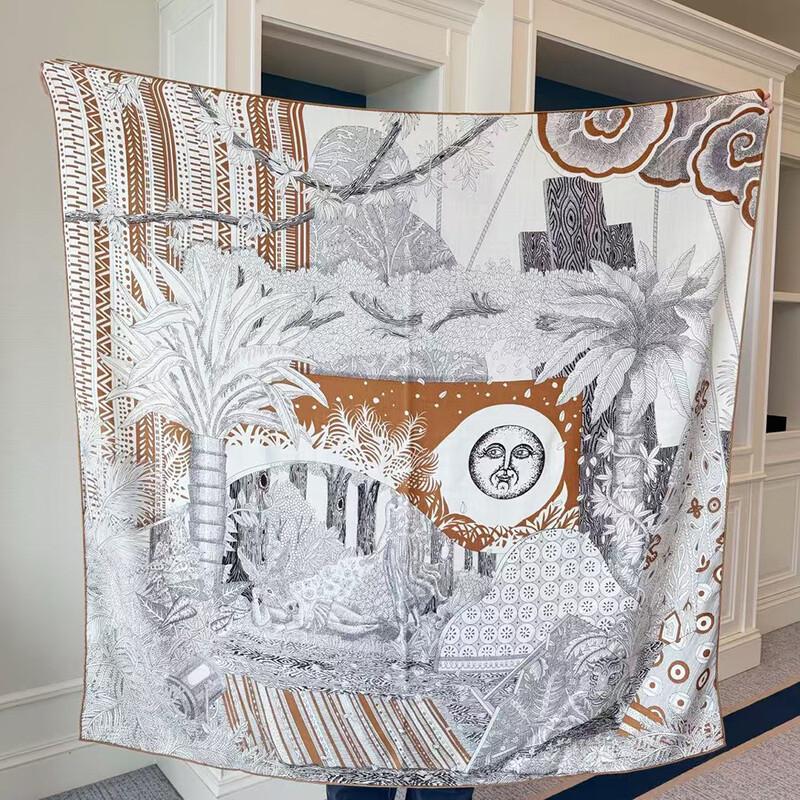 NINA SOLOR Midsummer Night's Dream Wool Blend Square Scarf