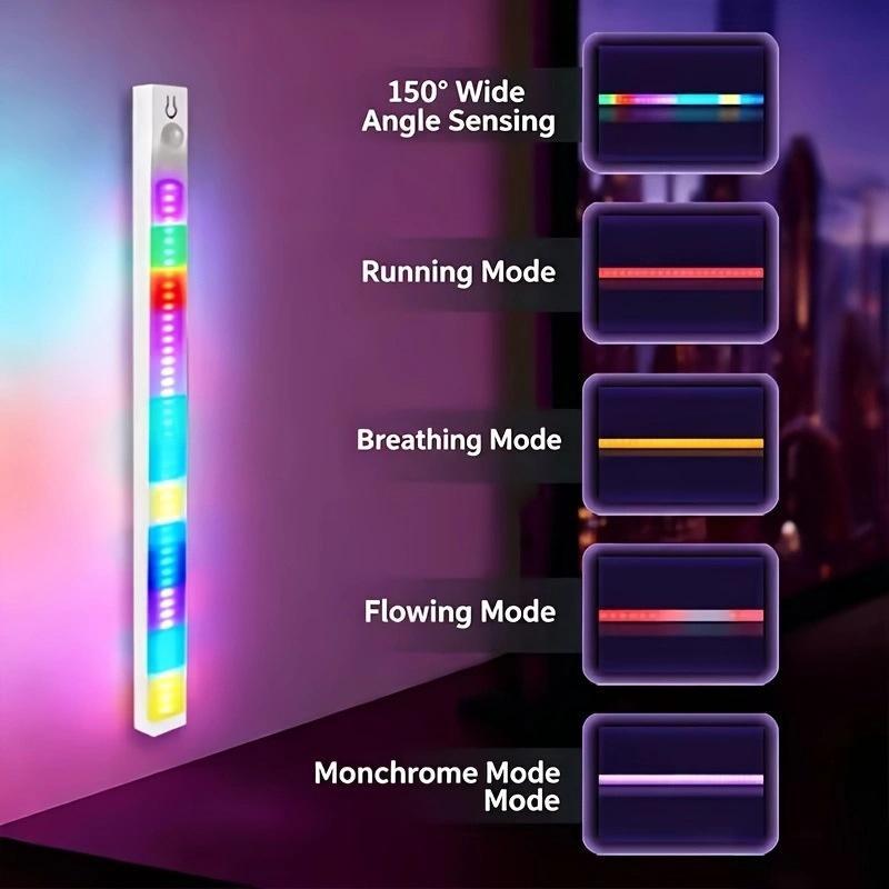 Rgb Ambient Sensor Light - Rechargeable Magnetic Wall Lamp Mood Ambient Light For Cabinet Hallway Stair