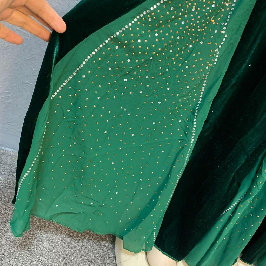 Spódnica flanelowa z falbaną typu rybi ogon z 2024 roku z detalami z gorących diamentów