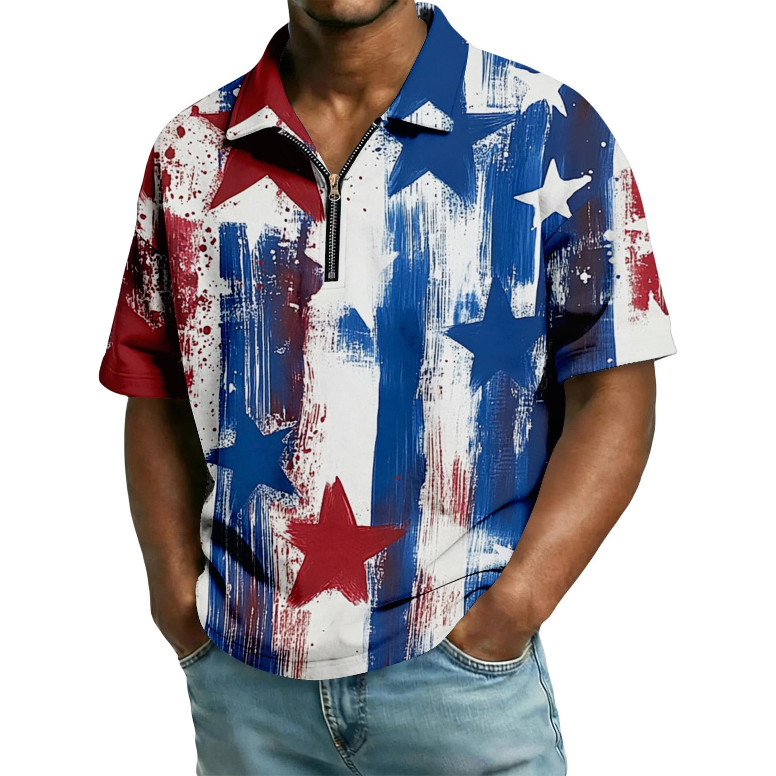 

Мужская повседневная модная разноцветная рубашка с узором с короткими рукавами - Мужская плиссированная рубашка с короткими рукавами L