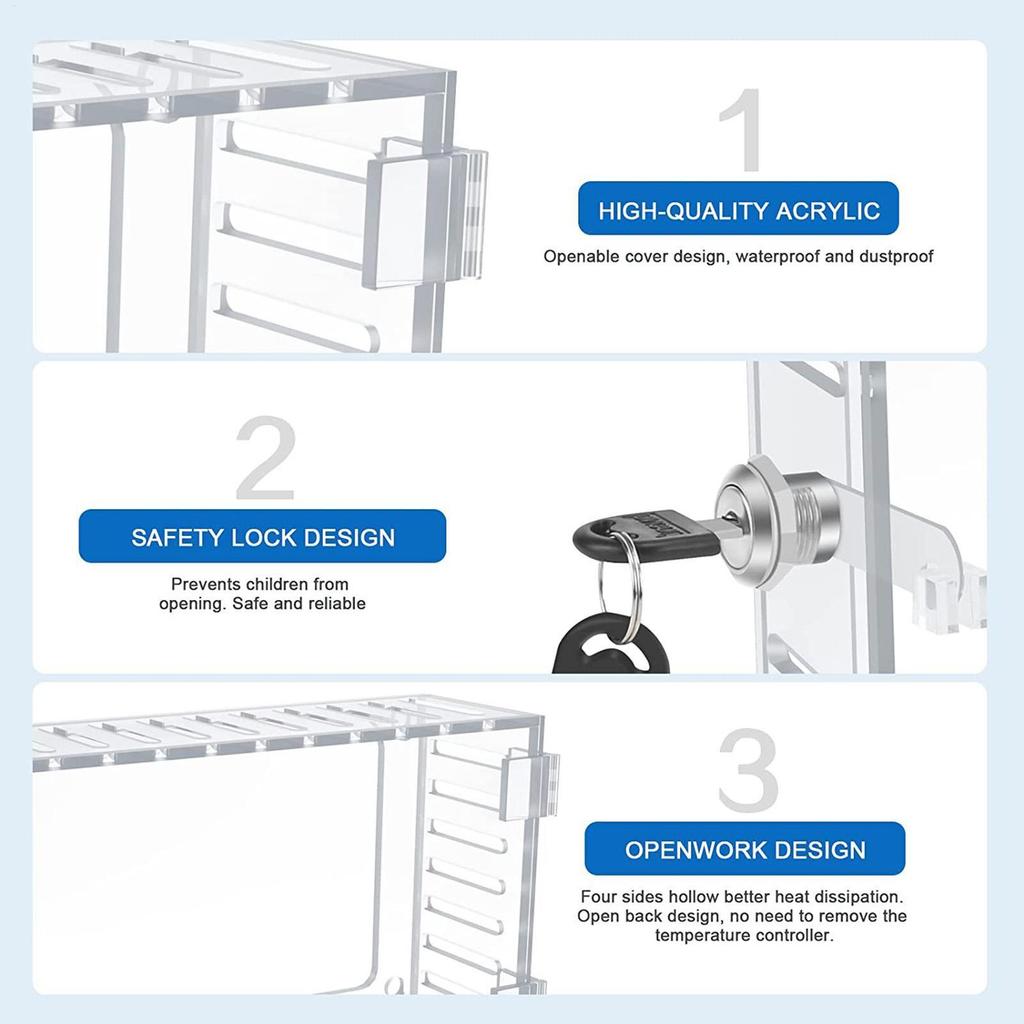 Lock Box for Thermostat On Wall Clear AC Thermostat Cover with Lock Home Accessories for Industrial Garage Attic Outlet