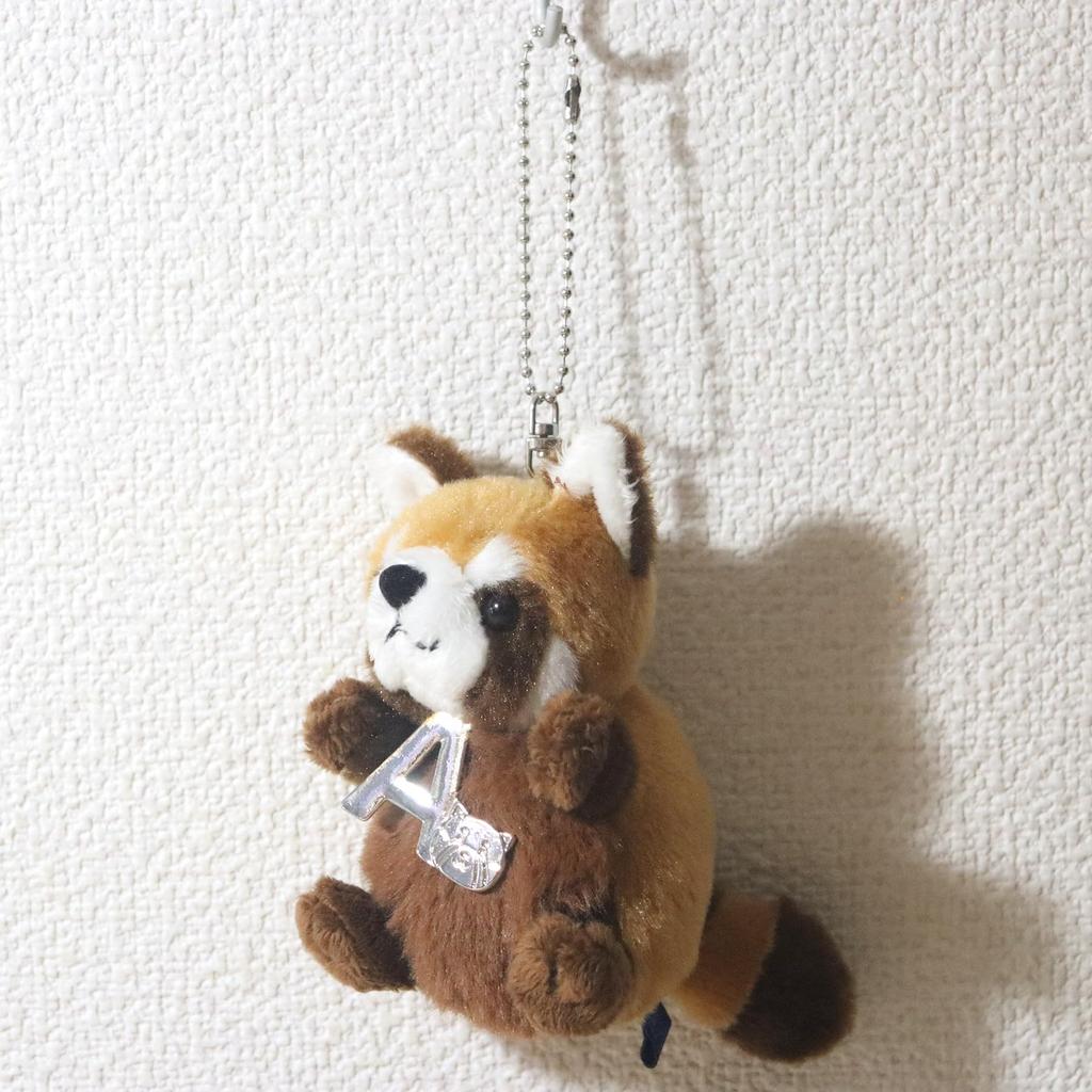 Take Off Red Panda Plush Toy Strap with Initial Charm [A] Angel's Mischief Series