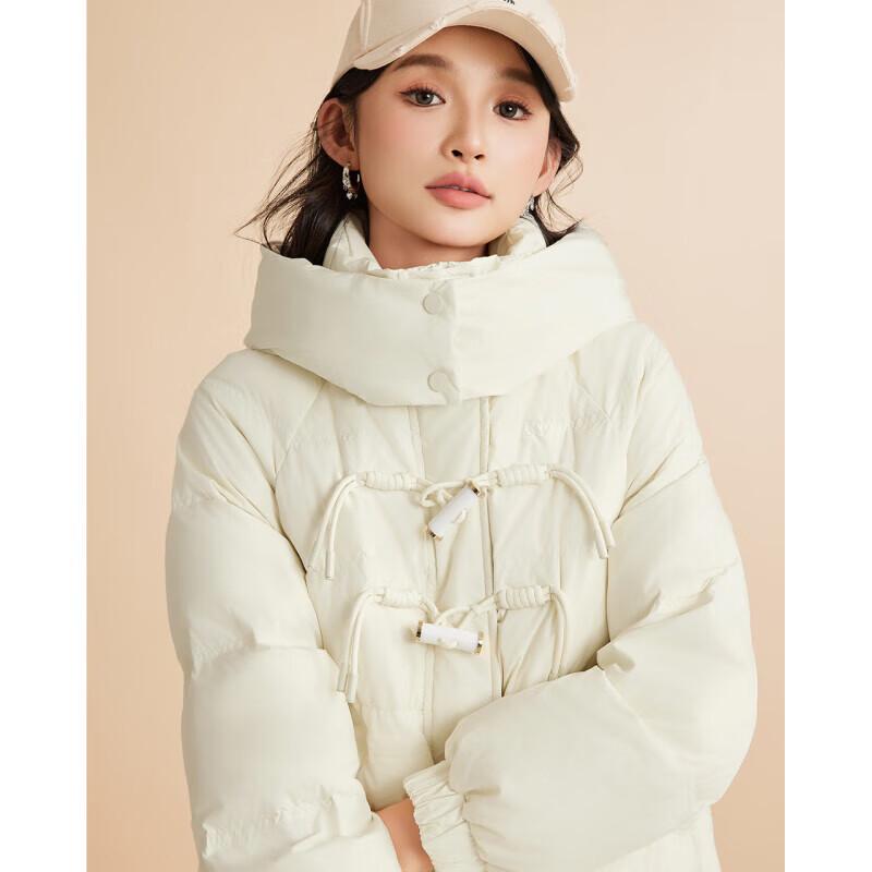 IEF Women's 2024 Winter Korean Style Toggle Button Hooded Down Jacket