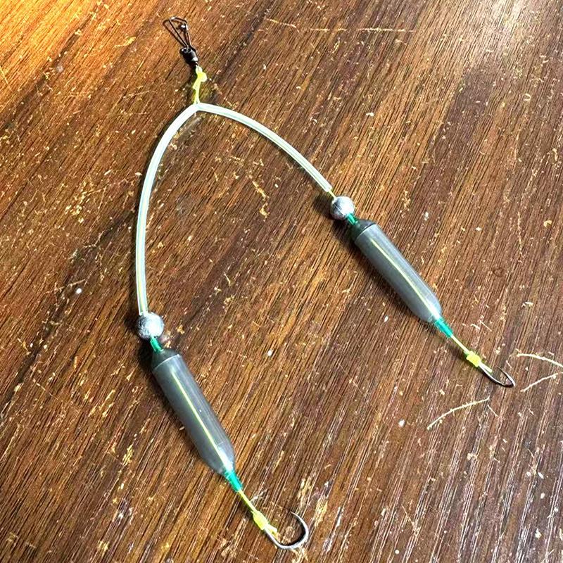 1 Stück Anti-Trennungsbasis Angelhaken Doppelhaken zum Angeln mit lebenden Ködern mit doppelten Köderhalte-Widerhaken Hochkohlenstoffstahl