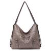 Women's Bag Soft Leather Women's Large Capacity Single Shoulder Crossbody Bag Retro Zipper Backpack