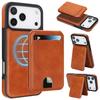 Luxury Business Magnetic Cards Solt Leather Case For iPhone 17 Pro Max 16 Plus 15 14 13 12 Kickstand 360 Shockproof RFID Cover