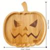 Ghost Pumpkin Halloween Wooden Tray Holiday Party Plate Tableware Dried Fruit Snacks Tray Party Venue Layout Props Fruit Plate