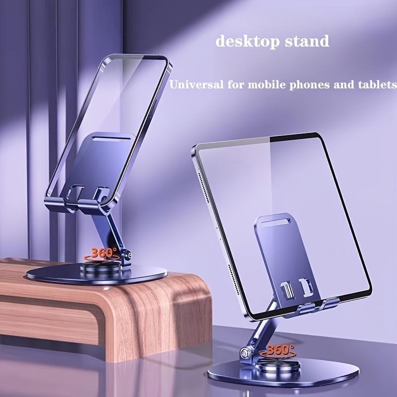 Foldable Metal Phone Stand - 360° Rotating Compact Holder for Smartphones, Tablets, Office & Travel Accessory