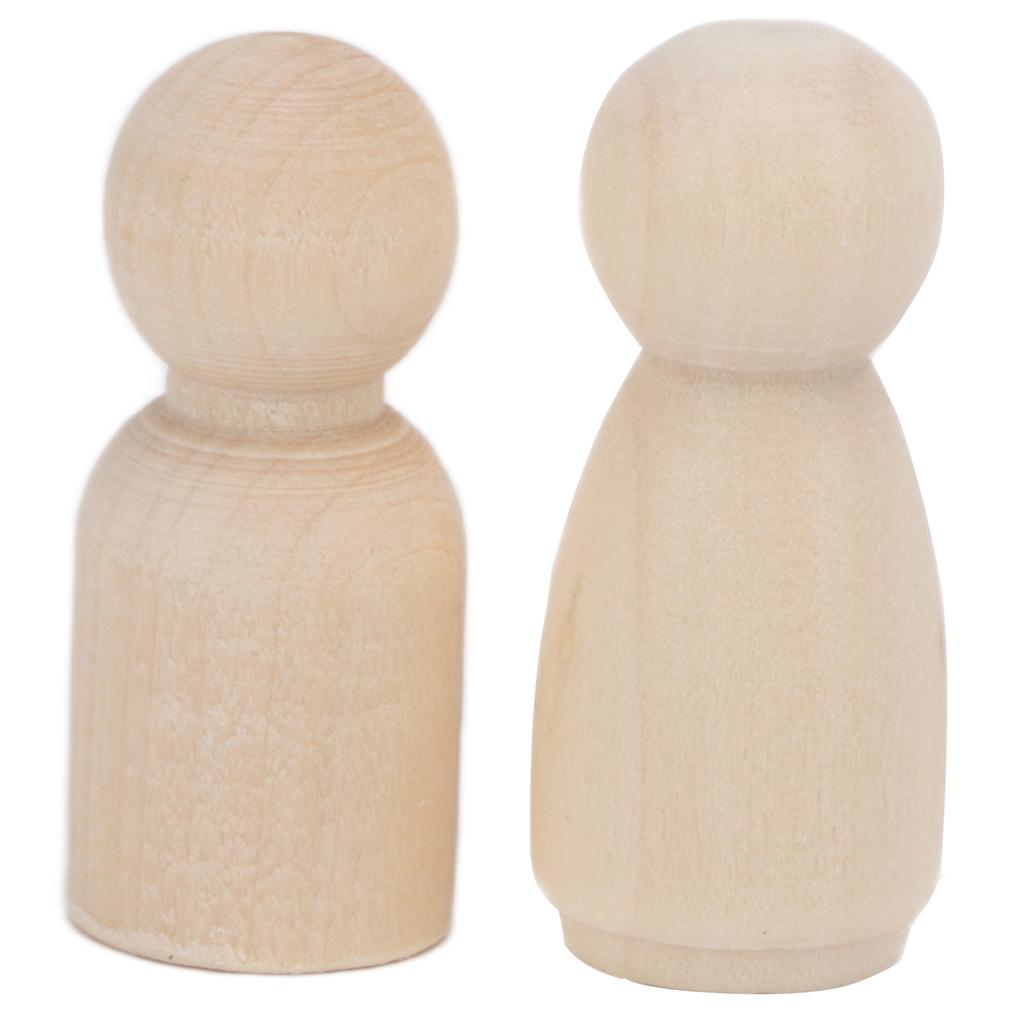 20pcs Wooden Peg Dolls Uned Angel Shape Toddler Wood Doll Bodies for Children   Craft Toys Gifts Graffiti