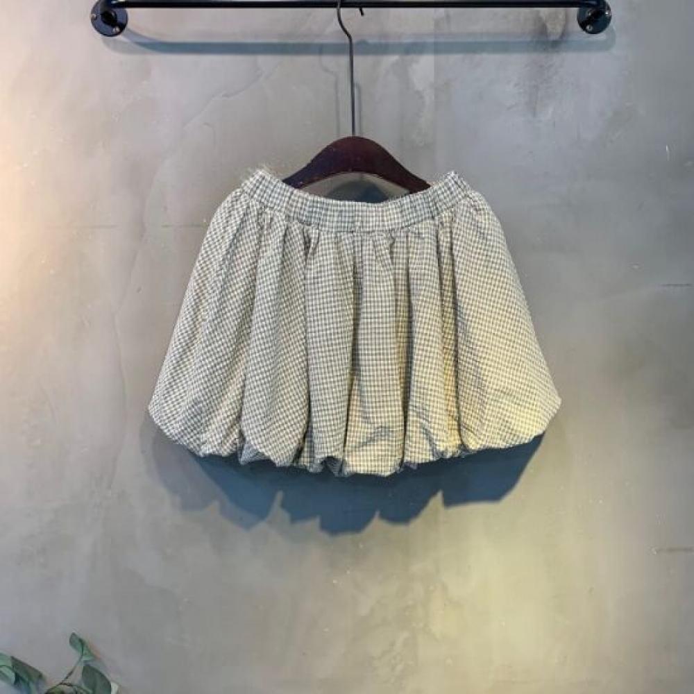 C S In The Room vIntage CheCk Balloon bandIng mIni Skirt 2Color