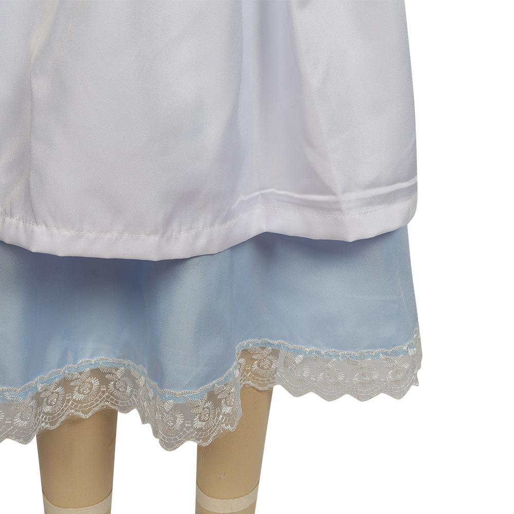 Alice In Wonderland Blue & White Maid Costume with Headband - Girls' Birthday Princess Dress