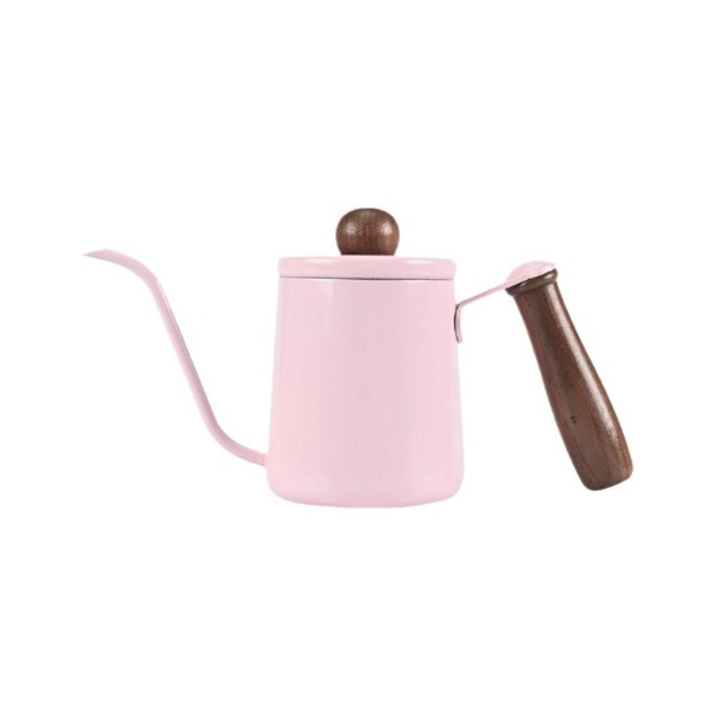 

350ML Pour Over Coffee Kettle Stainless Steel Temperature Meter Goose Neck Coffee Pot Anti-scald Wood Handle Hand Brewing Kettle