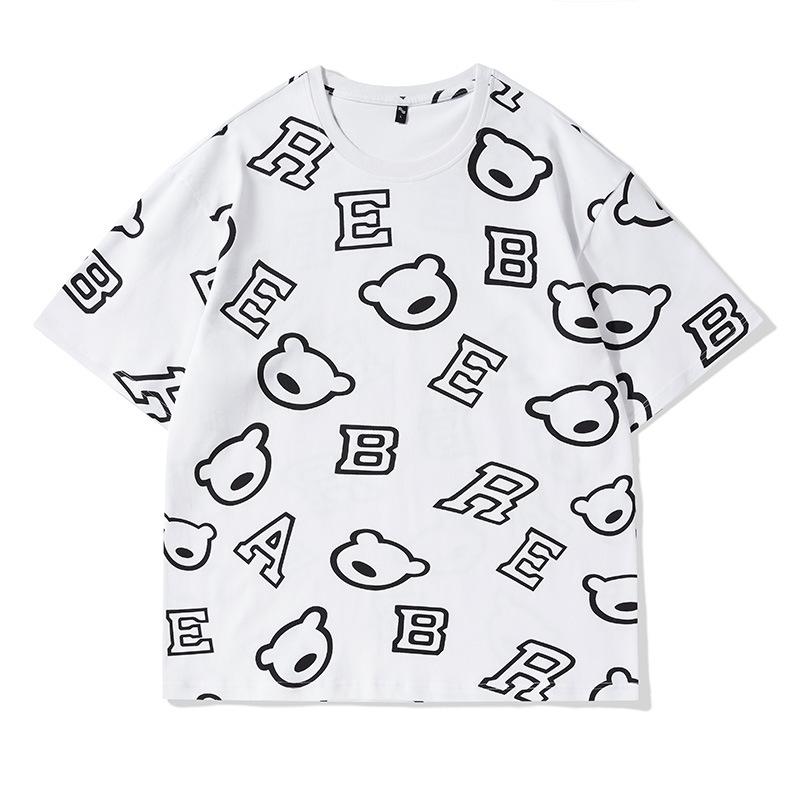 

Футболка с принтом из хлопка, мужская, с короткими рукавами, свободная, повседневная, с короткими рукавами, летняя, универсальная футболка XXL