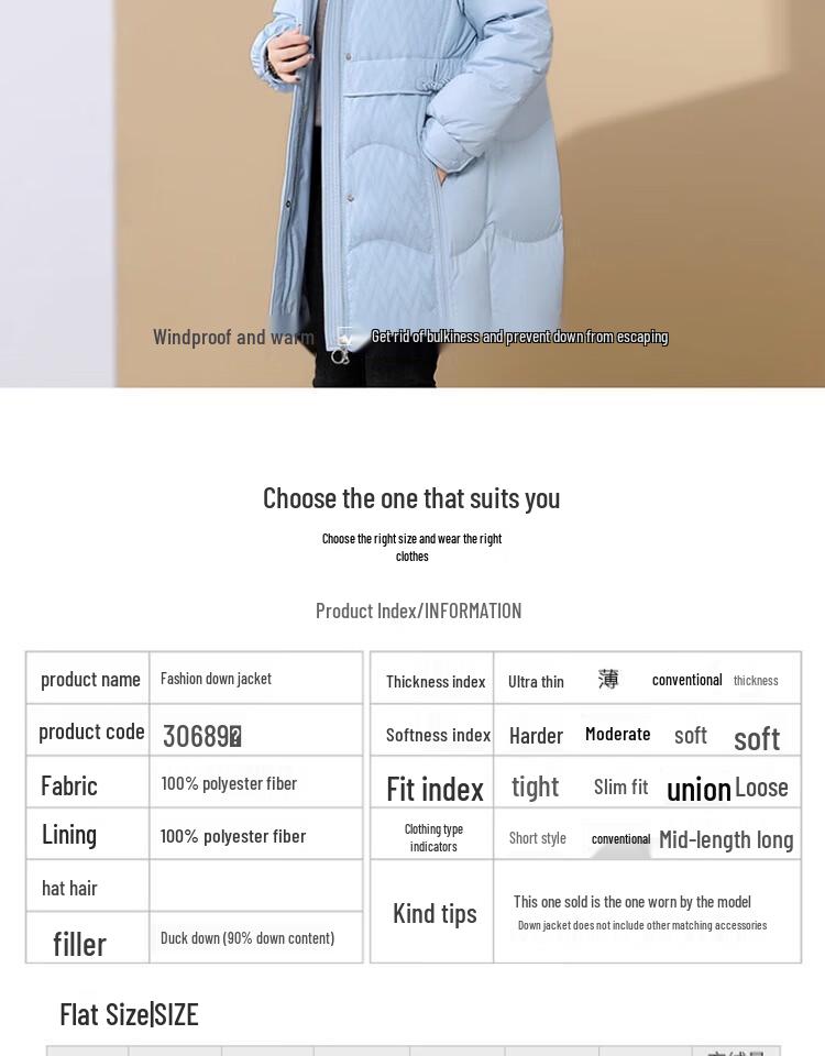 Xuezhongfei 2025 Women's Mid-Length Loose Down Jacket