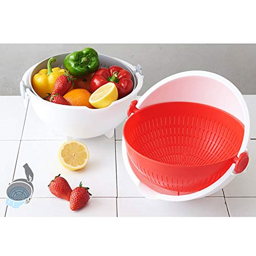Kokubo Industries Co., Ltd. KK-310 Large Spin Wheel Colander, Gray, Approx. 257 x 255 x 138 mm