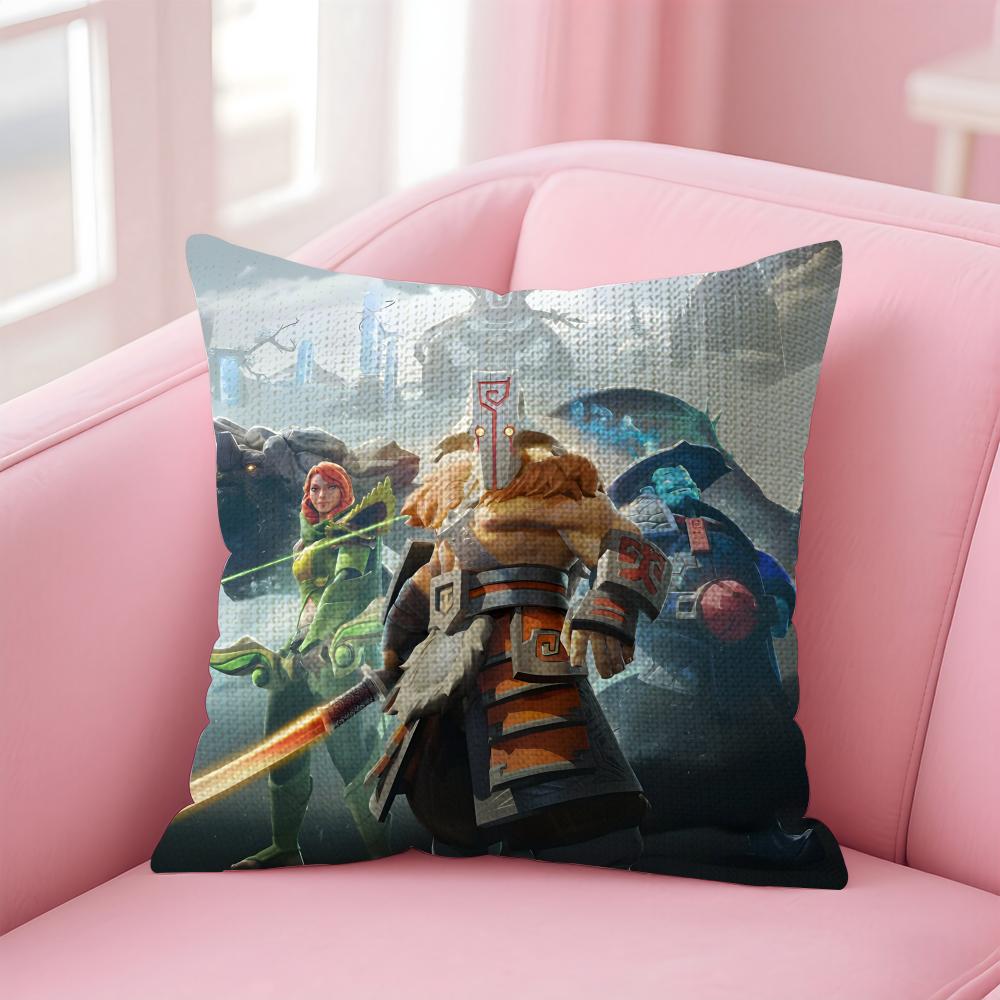 CCool DotaA 2 Game Cushion Cover Natural Linen Pillow Case DoubleSided Print Decorative Sofa Pillowcase Home Decor Gift