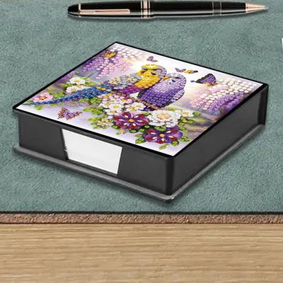 PU DIY 5D Diamond Painting Note Box with 160 Sheets Crystal Art Note Box for Office Accessories Desk Office Workplace