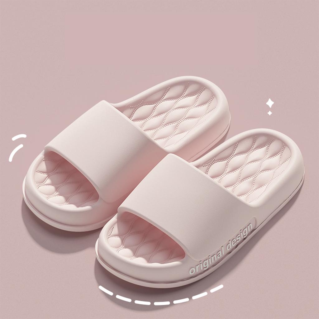 Summer Women Home Slippers Thick Bottom Beach Indoor Slides Cloud Comfortable Non-slip Slippers Breathable Lightweight Men Bathroom Slippers