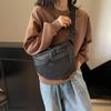 Black Waterproof PU Chest Bag Outdoor Cycling Bag Men Women Crossbody Mobile Phone Bag