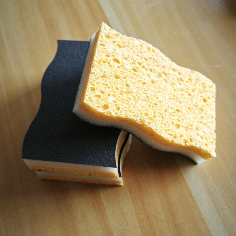 2/6/12 ks Čisticí drátěnka z bavlny z dřevní buničiny Houba na mytí nádobí Drátěnka Houbičky Čisticí houbička Oboustranná čisticí houbička