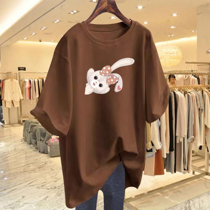 Cotton T-shirt short-sleeved women's 2025 new clothes summer foreign style half-sleeved top summer wear