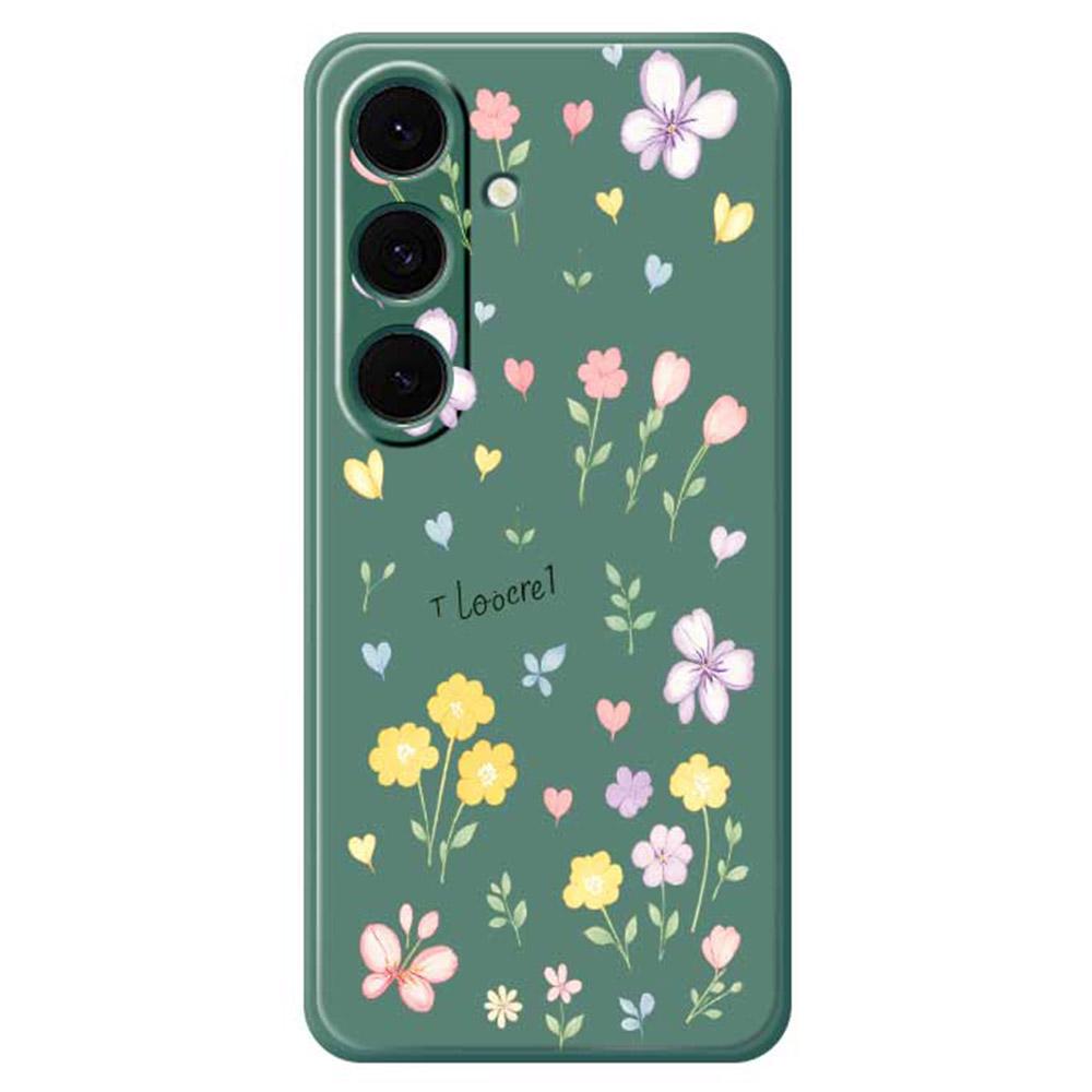 For Samsung Galaxy S25+ Case Small Flowers Pattern Printing Straight Edge TPU Phone Back Cover