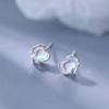 Fashion Exquisite 925 Sterling Silver Irregular Heart-shaped Moonstone Stud Earrings for Woman Designer Piercing Jewelry Gifts