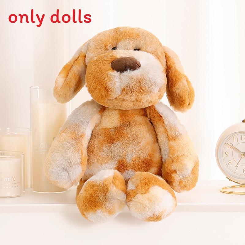 Kid Friendly Soft Dog Plush Doll With Tie Dye Effect For Bedtime And Play