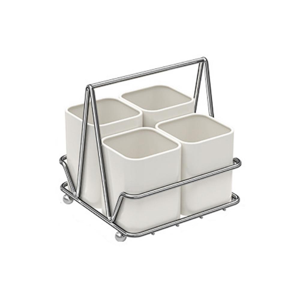 Carbon Steel Cutlery Storage Rack Countertop Type Utensil Holder Cutlery Organizer Kitchen