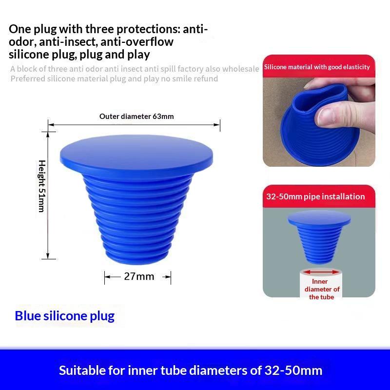 Silicone Water Pipe Sealing Ring Deodorant Leak Prevention Sewer Stopper for Balcony Bathroom Kitchen Drain