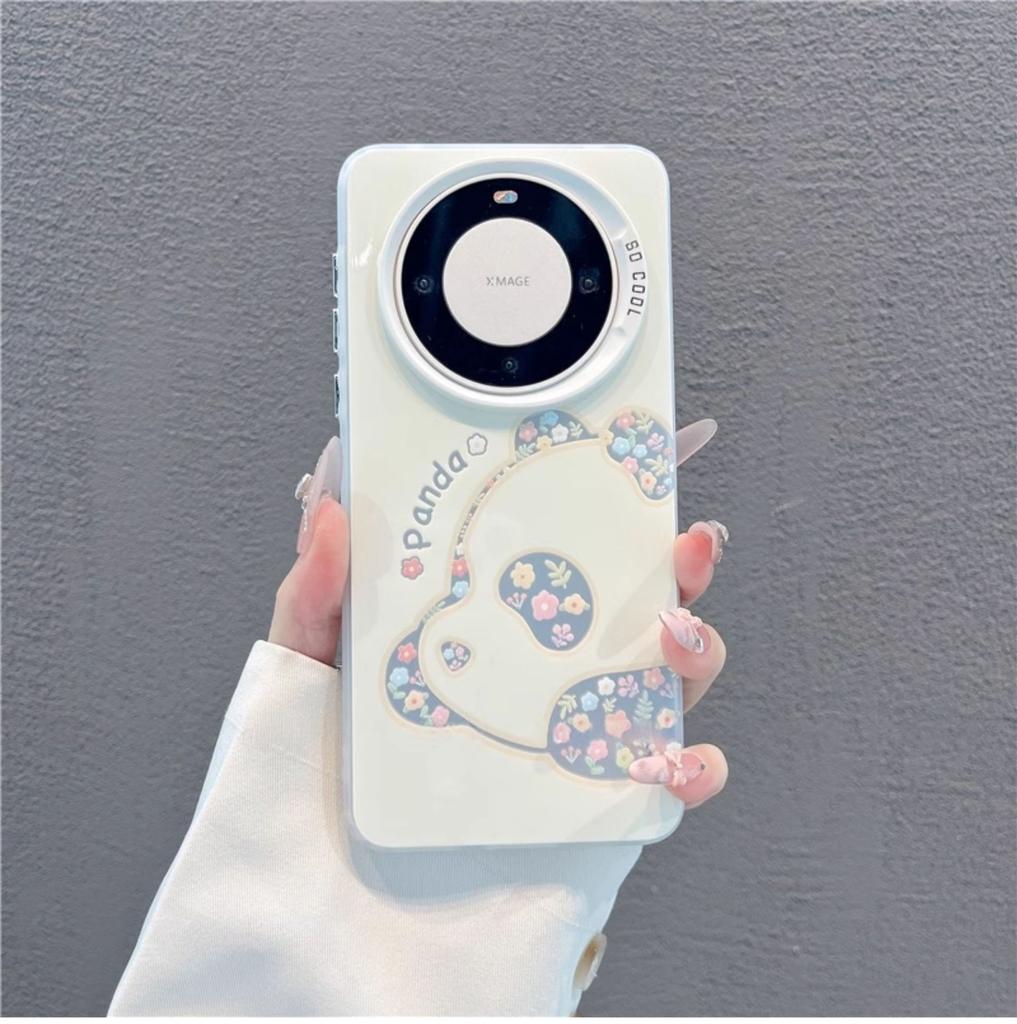 Flower Panda for Huawei Mate70pro Phone Case New Pura80pro Matte Silver Mate60 Card