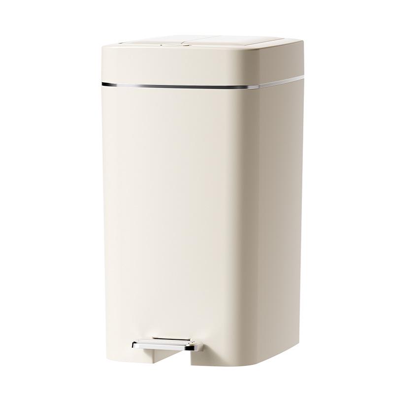 Silent Slow-Closing Trash Can with Foot Pedal Lid for Kitchen & Bathroom