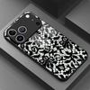 Black & White Floral Lace Glass phone case mobile phones for iphone 17 pro max cover for iPhone 17 16 15 14 13 12 11pm Pro Plus