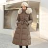 Winter Down Cotton Parkas Jacket Women's Long Faux Fur Collar Padded Jacket Thick Loose Large Size Padded Jacket