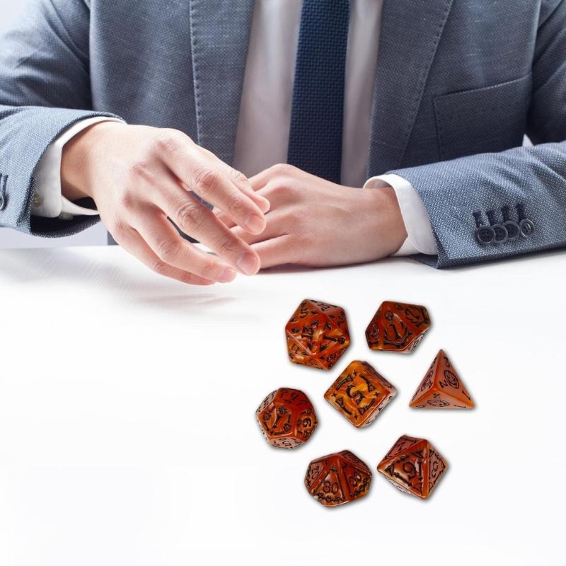 7Pcs Desktop Entertainment Acrylic Different Number of Face Dices Educational Digital Number Dices Various Shape Dices