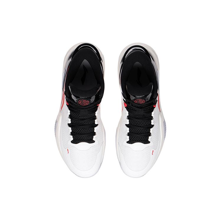 New LiNing Speed High Cushioning Anti Slip And Wear Resistant High Top Performance Basketball Shoes White Black Red ABAS097-2