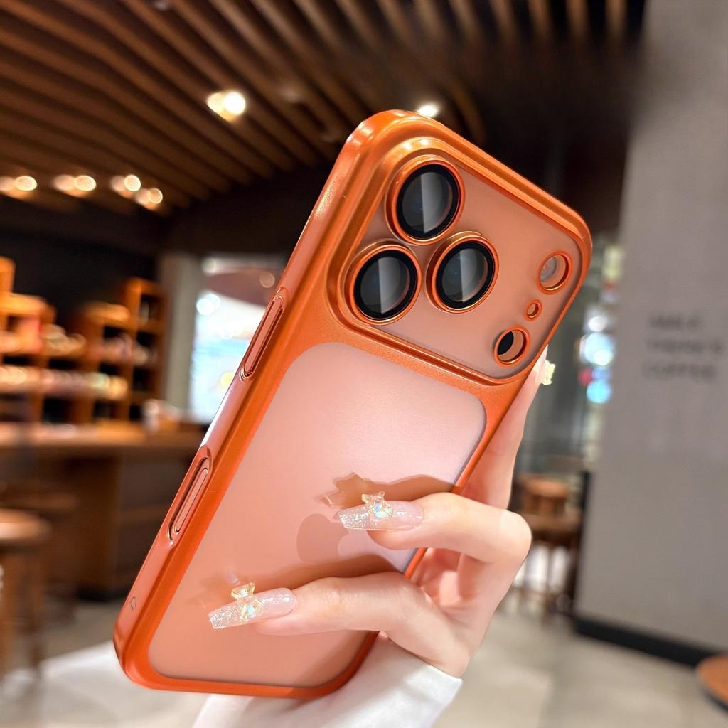 Frosted Electroplating Suitable for IPhone 17 Mobile Phone Case Comes with Lens Film Apple 17 ProMax Protective Case