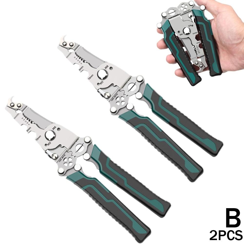 18 In 1 Wire Stripper Foldable Crimper Cable Cutter Multifunctional Stripping Crimping Pliers Terminal Hand Tool