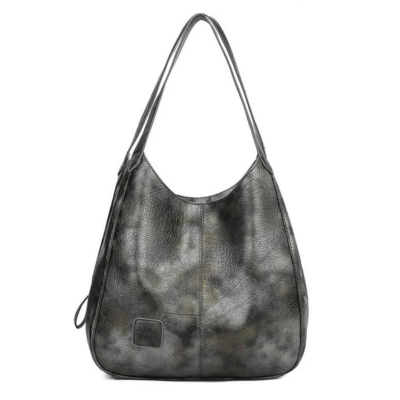 

Vintage Large Capacity Shoulder Bags for Women Retro PU Leather Handbag Totes Solid Color Fashi Hand Bag Pack 28x12x30cm бронзовый