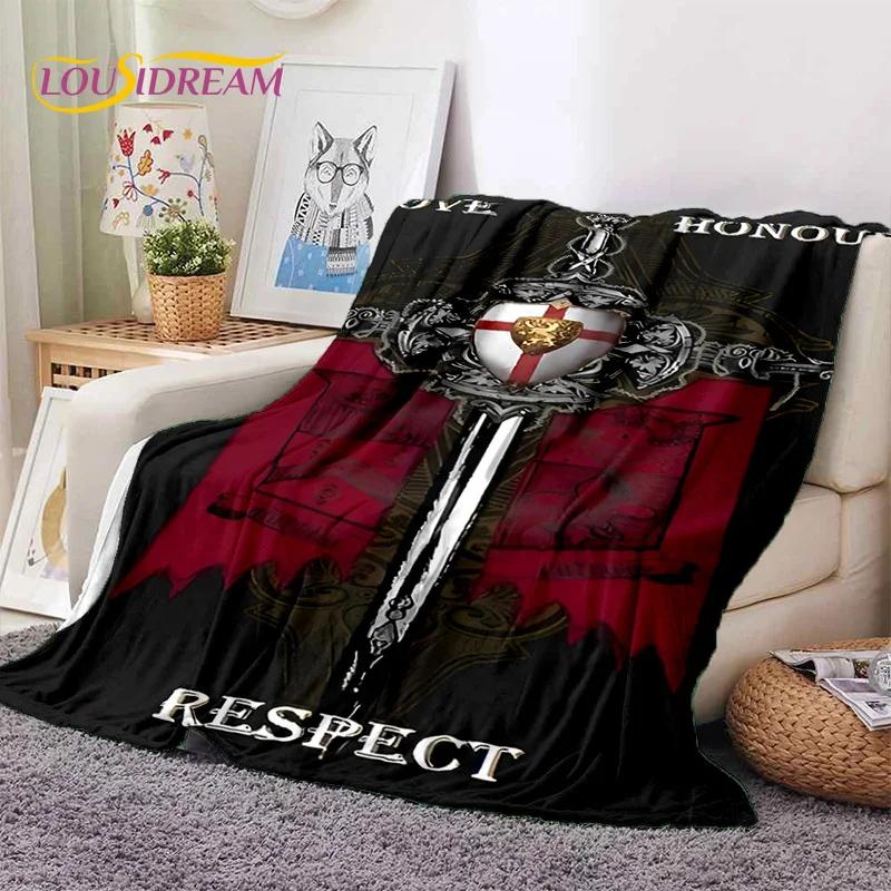 Knight Templar Cavalier Crusaders Cartoon Soft Flannel Blankets,Throw Blanket Comfortable Blanket for Picnic Beds Home Bedroom